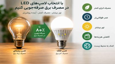 تصوری از راهکارهای صرفه جویی در برق با لامپ های LED
